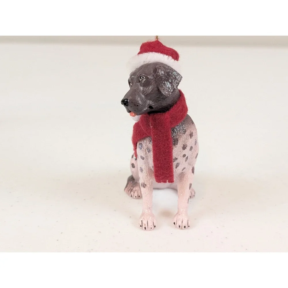German Shorthaired Pointer Christmas Ornament Resin Dog Santa Hat Christmas Shop